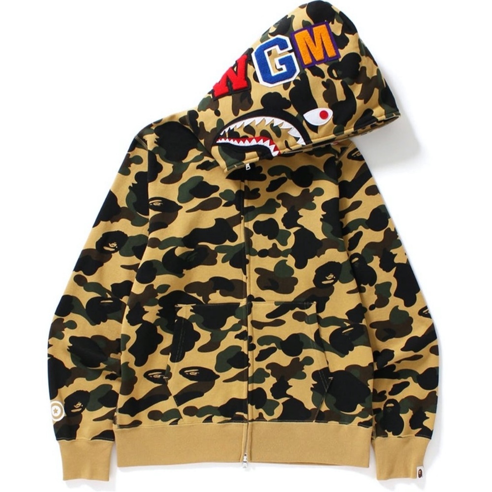 BAPE Shark Hoodie 1st Yellow Camo